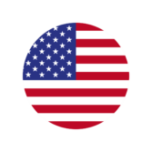Die USA Flagge in Kreisform.